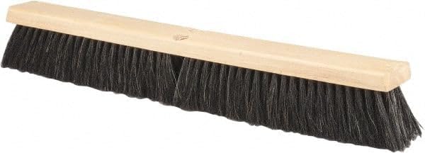 PRO SOURCE Horsehair Push Broom Head with Threaded Wood Block: 24 inch Wide