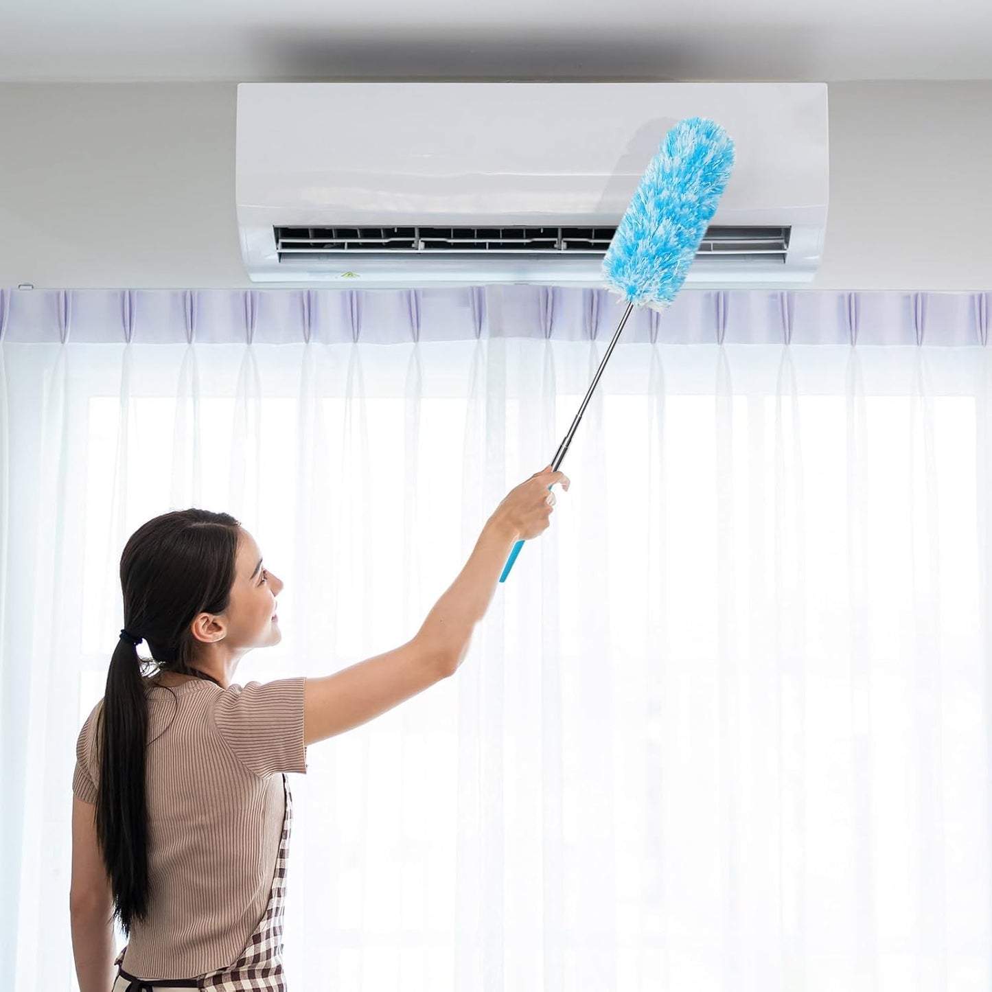 Tanlade 36 Pcs Microfiber Feather Duster for Cleaning 13-31 Inch Extendable Cobweb Dusters Ceiling Fan Duster Washable Bendable Tool for Office Car Window Furniture (Bright Color)