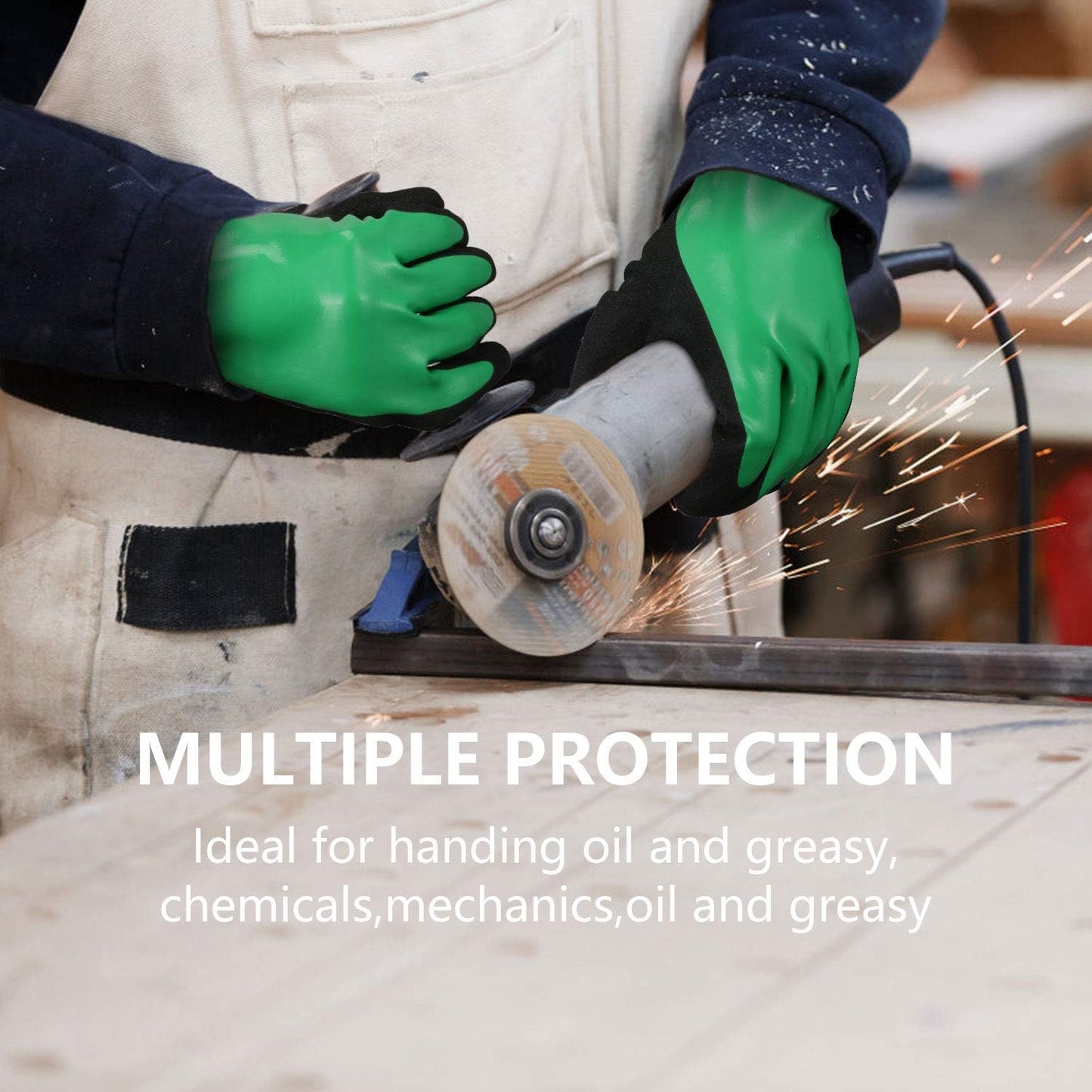 Nitrile Coating Chemical Resistant Gloves 1Pair