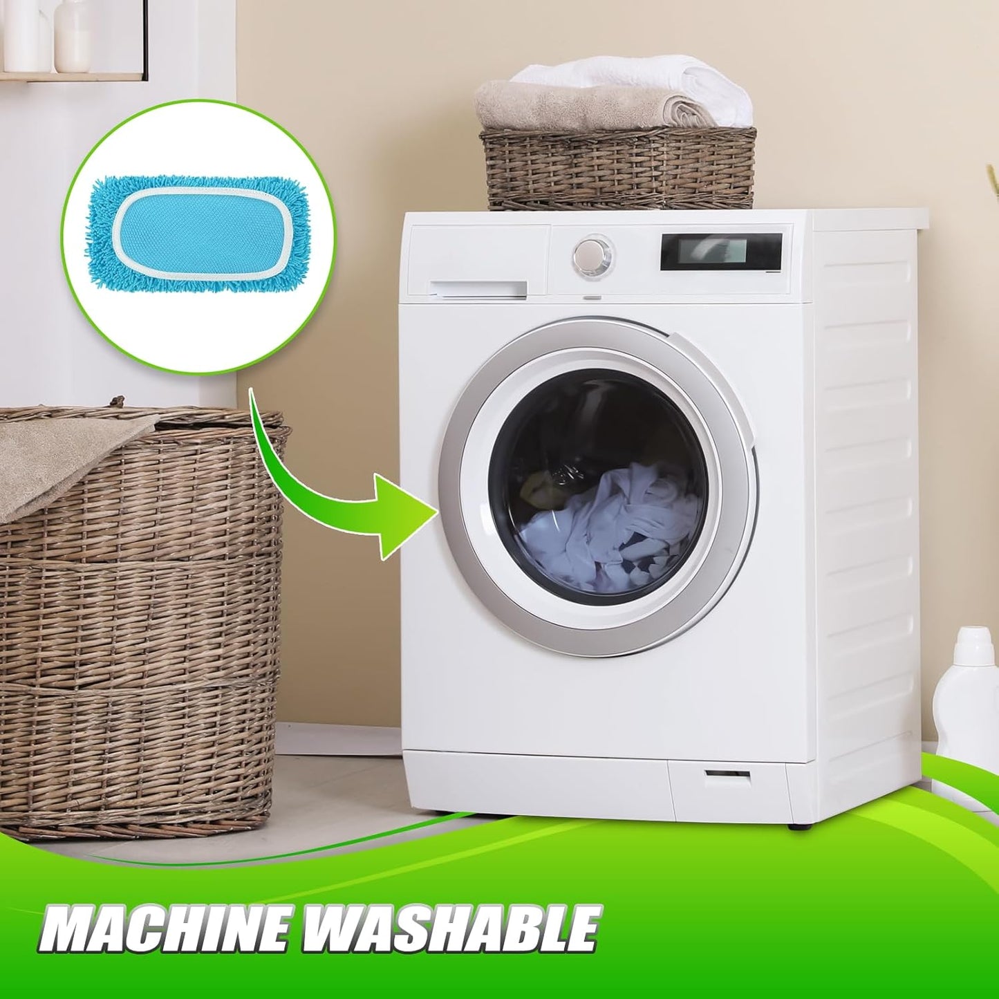 Set of 4 Reusable Microfiber Mop Pads Compatible with Swiffer Sweeper, Dry Sweeping Cloths, Washable Wet Mopping Cloth Refills for Floor Cleaning (Mop is Not Included) (Multicolor 1, 4 Pack)