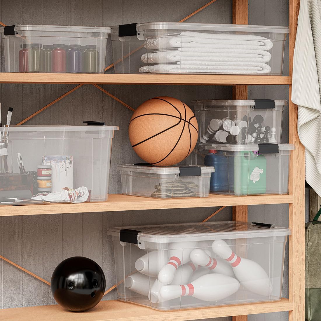 Superio Storage Bins with Lids- 4 Pack, 21 Qt Clear Boxes for Organizing, Stackable Plastic Containers- BPA Free, Non-Toxic, Odor Free, Organizer for Home, Office, Dorm