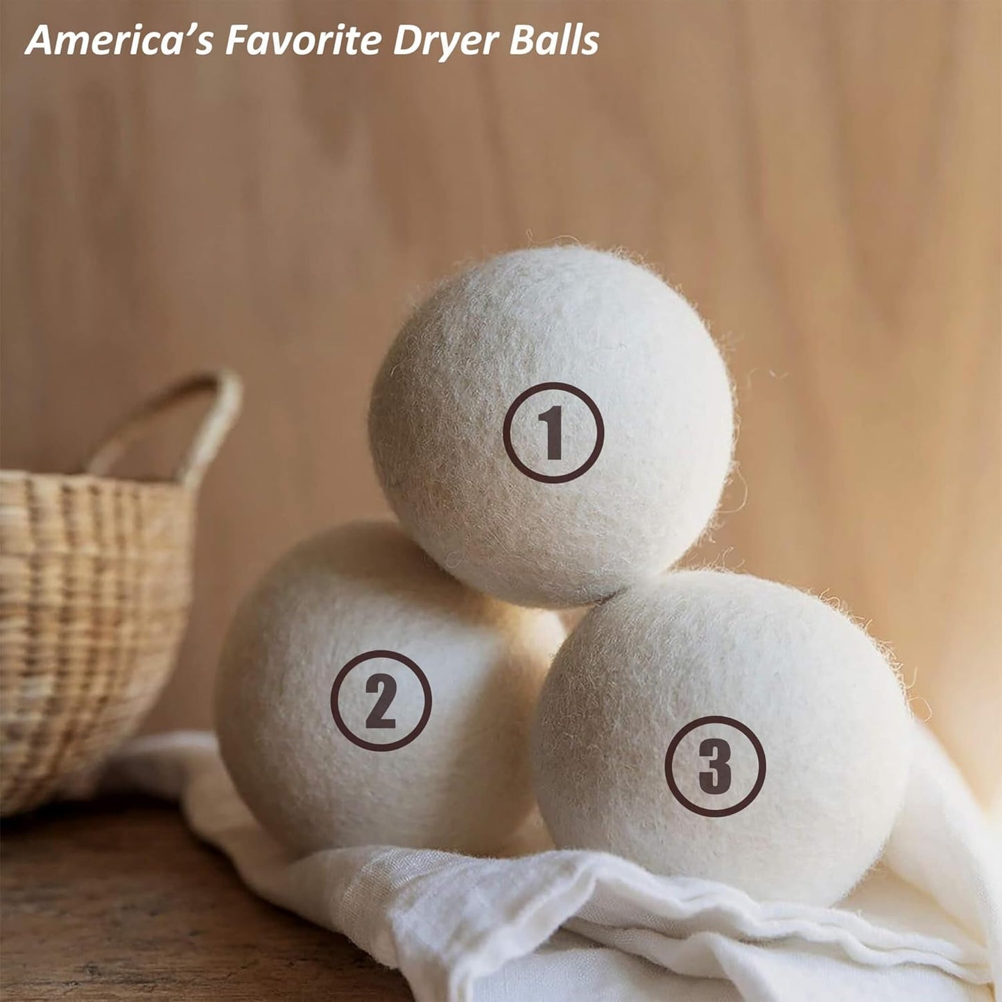 Sheep Wool Dryer Balls 12 Pack XXL(3.1") Premium Natural Fabric Softener, Reusable Laundry Dryer Balls for Reducing Drying Time, Static and Wrinkles, Eco-Friendly β 100% New Zealand Wool