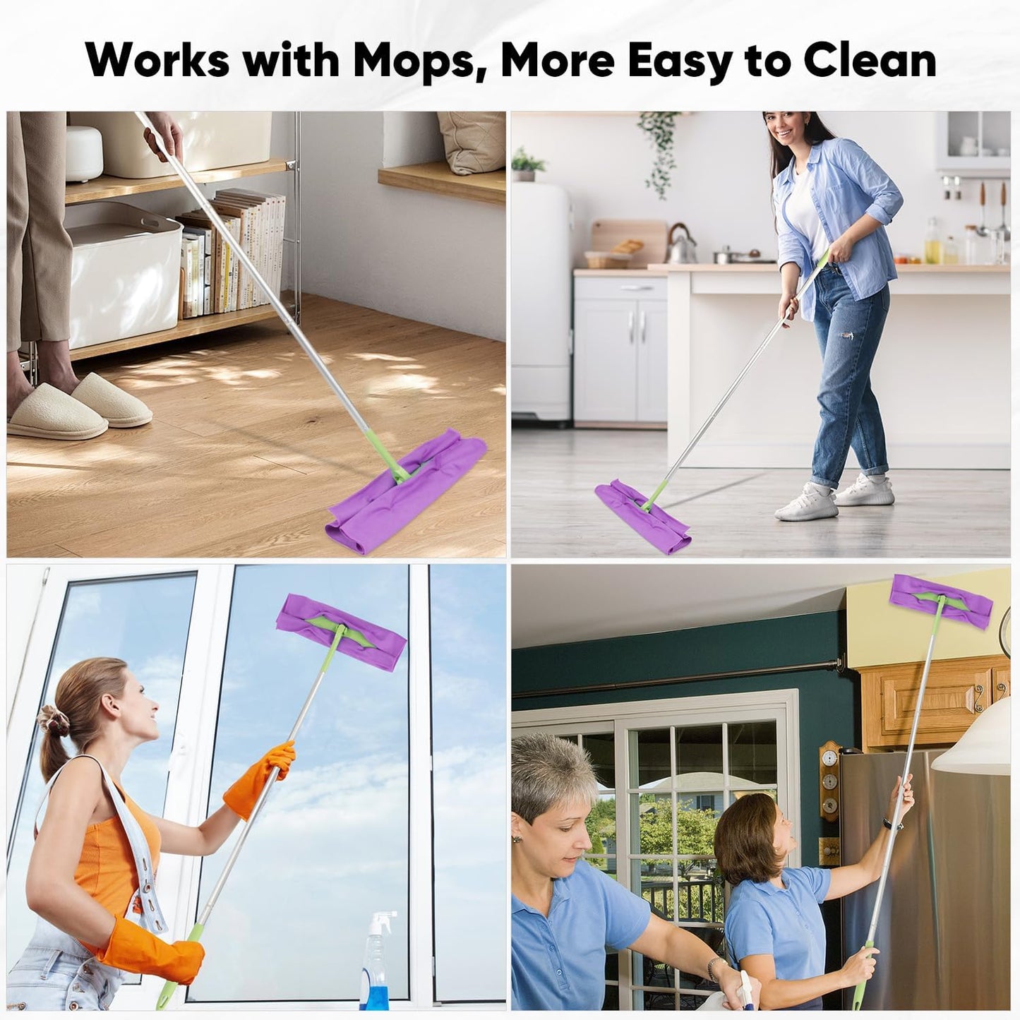 HOMEXCEL Microfiber Glass Cleaning Cloths 6 PK, Lint Free Streak Free, Reusable Microfiber Cleaning Cloth for Cleaning Windows, Glasses, Mirrors, Screens, Stainless Steel, and More Purple-14×16"