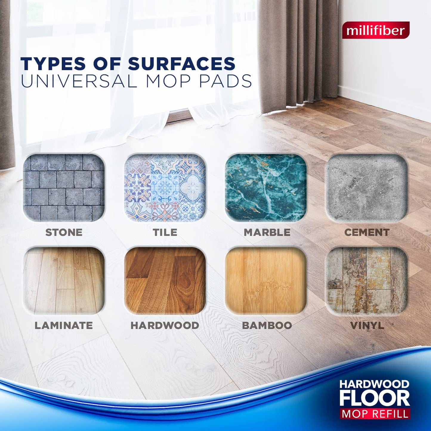 Microfiber Mop Refills 15x8 Inches, 12-Pack (Mop is Not Included)