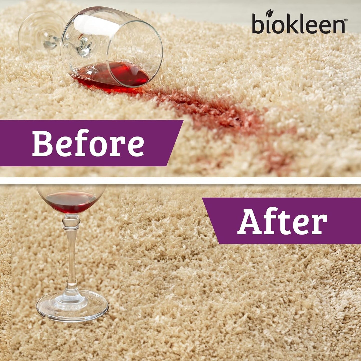 Biokleen Bac-Out Natural Stain Remover for Clothes - Use on Laundry, Diapers, Wine, Carpets, and More, Enzymatic, Plant-Based, 32 Oz With Micro-Fiber Cleaning Towel Included