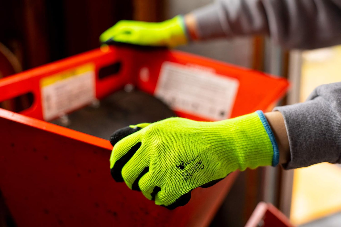 G & F Products G & F 1516 12 Pairs Pack Premium High Visibility Work and gardening Gloves for Men and Women. MicroFoam Textured Coated Palm and Fingers Gloves for Gardening Work, Size Small, Green