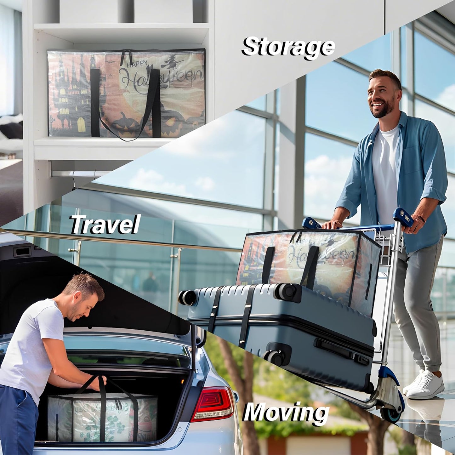 Heavy Duty 93L (24.5 Gallon) Stackable Storage Bins with Fully Openable Lids, Moving Bags Heavy Duty, Clear Plastic Totes for Moving Storage, Home Organization, Closet, Dorm Room. 10 pack