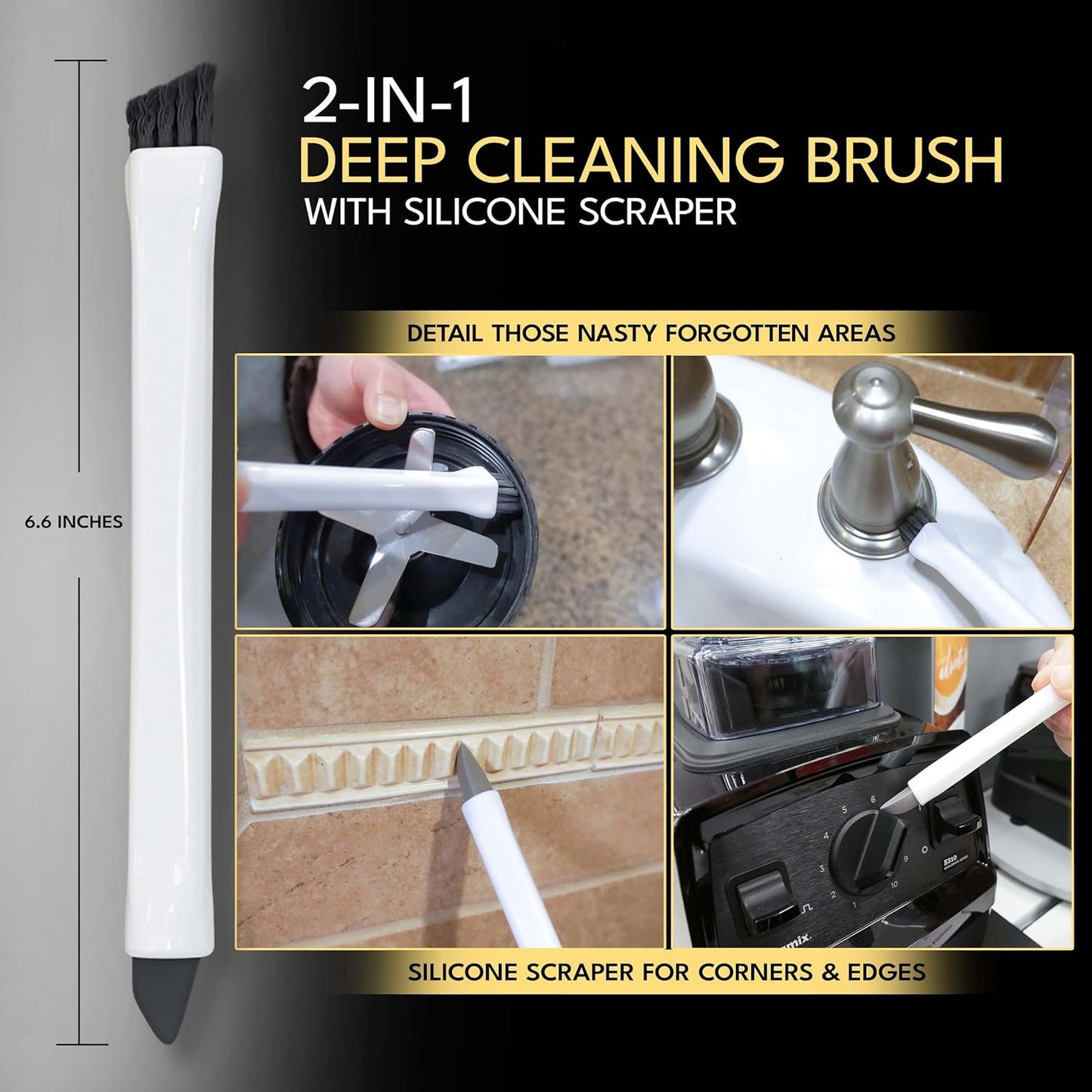 Grout Cleaning Brushes Set (3 Pcs) Deep Cleaner Multi-Purpose Stiff Bristle Brush, Cleaning Toothbrush for Cleaning Corners, Spaces, Tile, Shower, Window & Door Track, Floor, Juicers and Tight Spaces