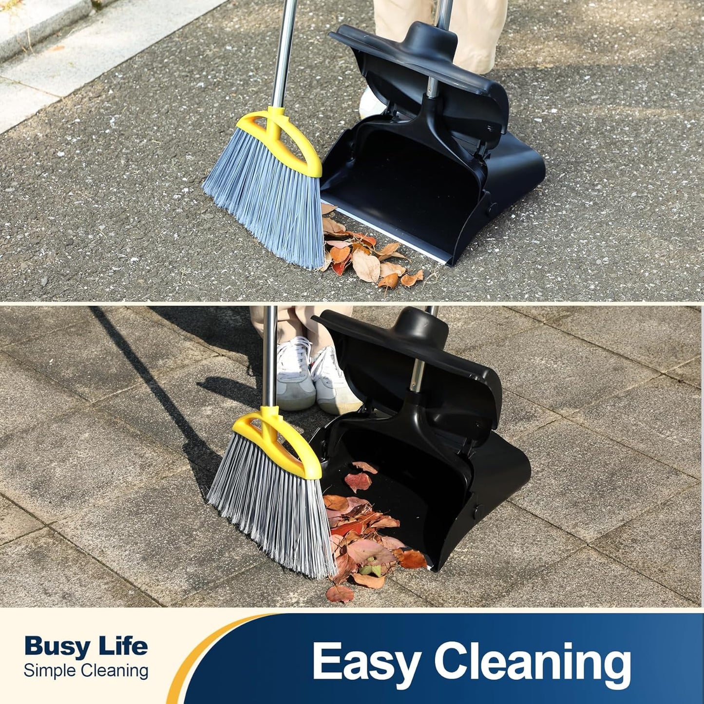 Yocada Commercial Dustpan with Wheels and Windproof Cover Indoor&Outdoor Commercial Dustpan for Courtyard Garage Kitchen Office Mall Lobby Sweep Dust Fallen Leaves Pet Hair Floor Rubbish