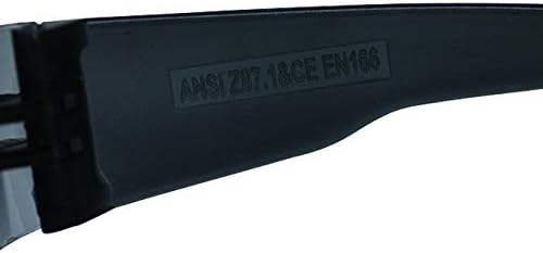 BISON LIFE Safety Glasses - Scratch Resistant Wrap Around Eyewear, Polycarbonate ANSI Z87.1 Impact Resistant Lens