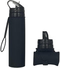 Collapsible Water Bottles 20oz, Odorless BPA-Free Silicone, Leak-Proof Foldable by VadoWorld