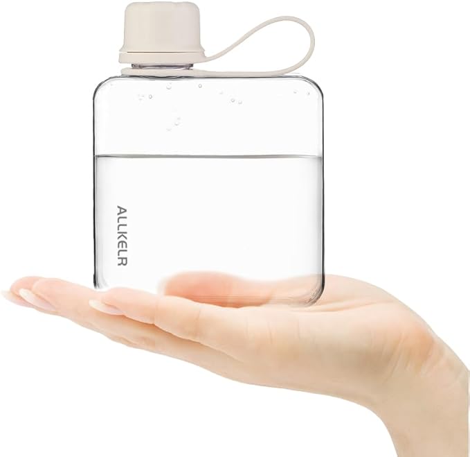 Portable Flat Water Bottle, BPA Free Reusable Tritan Plastic Travel Water - Image 2