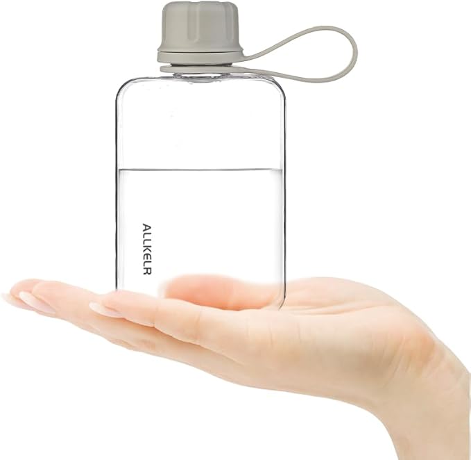 Portable Flat Water Bottle, BPA Free Reusable Tritan Plastic Travel Water - Image 2