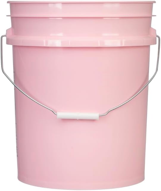 House Naturals Food Grade 5 Gallon Pink Bucket Container- Made in USA. Bucket only, no lid.