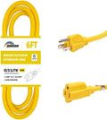 Indoor Outdoor Extension Cord Weatherproof, UL Certified, 10 Gauge 6FT Yellow 3 by HONDERSON