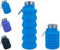 Collapsible Water Bottles 12oz, Odorless BPA-Free Silicone, Leak-Proof Foldable by VadoWorld