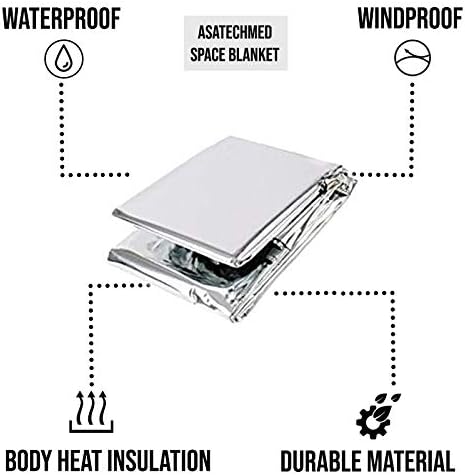 ASA TECHMED Emergency Mylar Thermal Blankets Bulk, Space Blanket Survival kit - Image 2