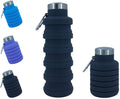 Collapsible Water Bottles 12oz, Odorless BPA-Free Silicone, Leak-Proof Foldable by VadoWorld