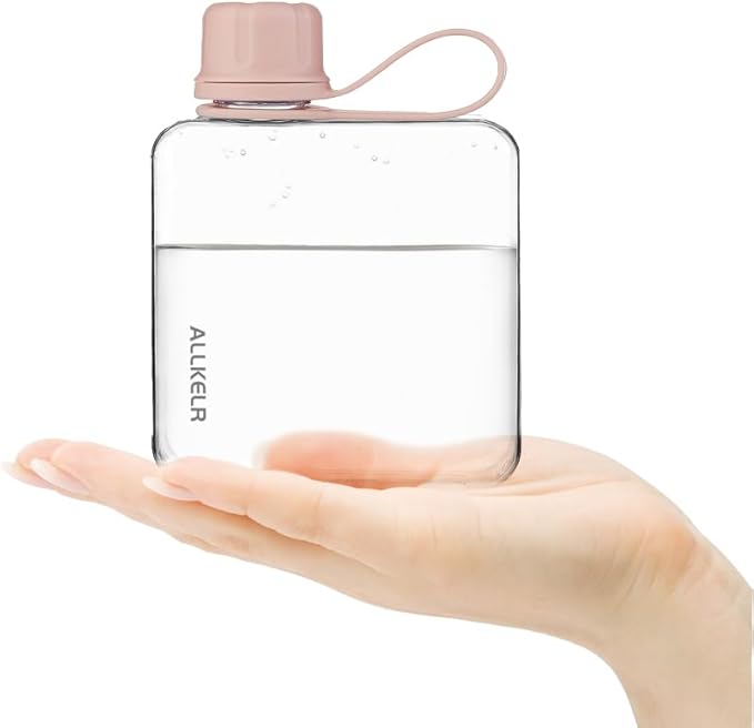 Portable Flat Water Bottle, BPA Free Reusable Tritan Plastic Travel Water - Image 2
