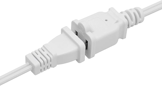 Short Extension Cord 3 Ft，2Pack Flat Plug Extension Cord 2 Prong, US - Image 7