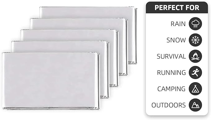 Emergency Survival Blanket, Mylar Thermal Blanket, Gigantic Space Blanket 82" x - Image 8