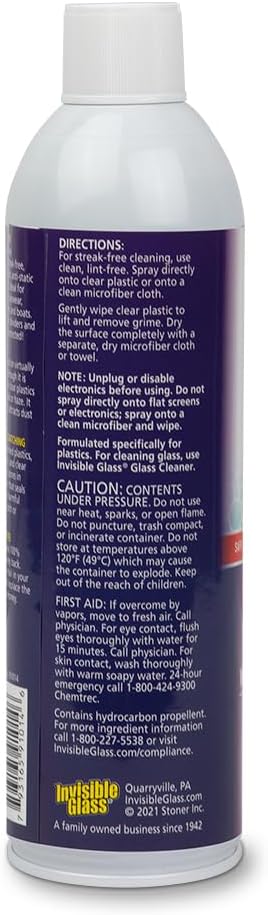 Invisible Glass 91014-3PK 19-Ounce Screen and Plastic Cleaner Protectant and Polish Anti-Fog and Anti-Static for Plastic Surfaces Touchscreens, Plastic Shields and Guards, Electronics, Pack of 3 , white