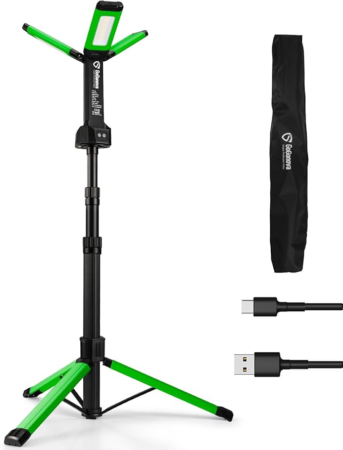 Rechargeable Work Light with Stand, GoGonova Cordless Work Light with Triple by GoGonova