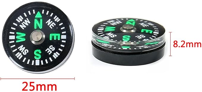 5 Pack Mini Pocket Compass 25mm – Survival Button Compass - Image 2