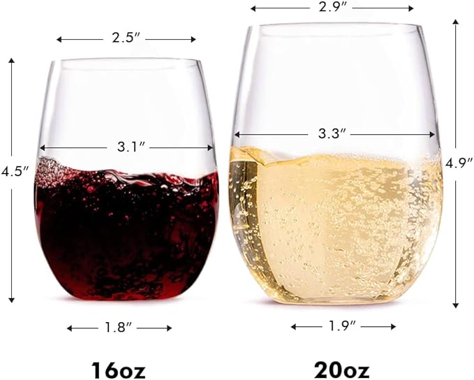 TaZa Outdoor Wine Glasses Stemless, 20oz Set of 2, Unbreakable Tritan Plastic - Image 5