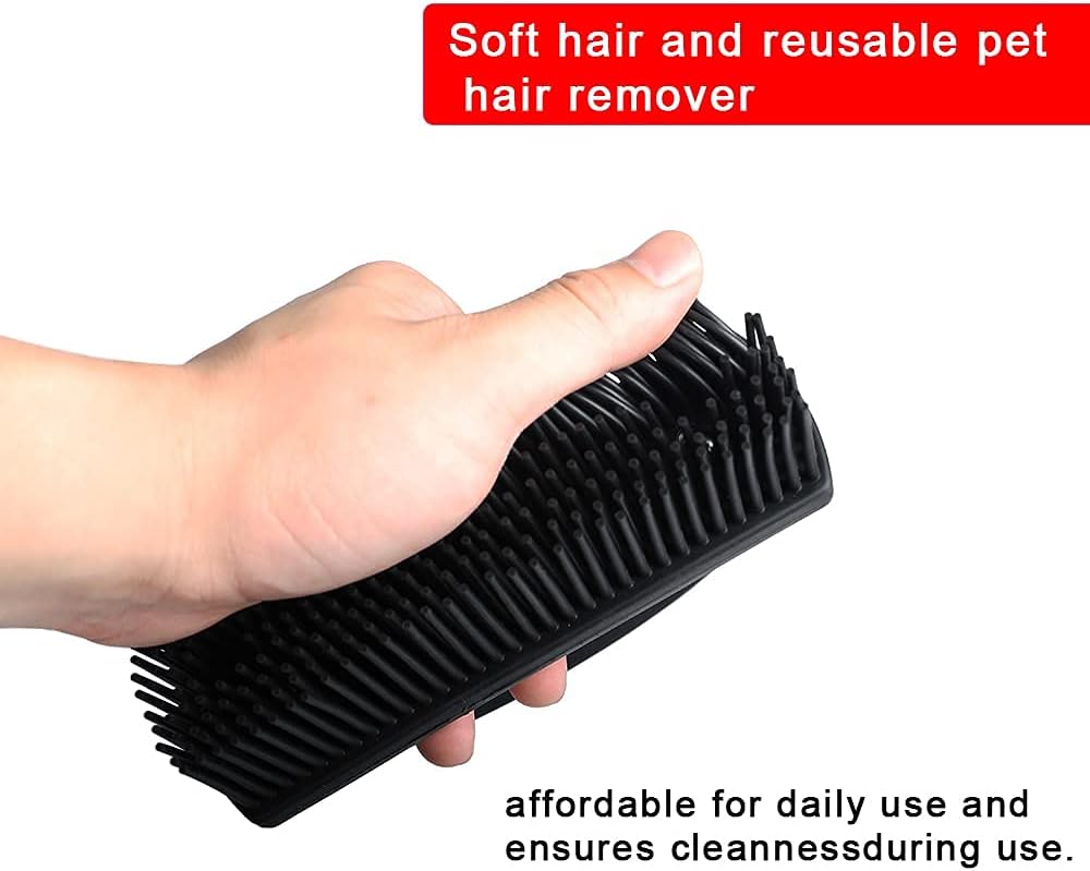 Rubber Pet Cat Dog Hair Removal Brush Lint & Hair Remover Brush,Silicone Lint and Debris Remover for Cleaning, Grooming and Fur Removal, Home,Red