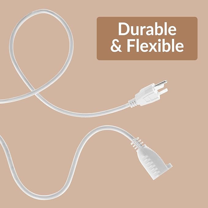 Heavy Duty Extension Cord/Wire Power Cable, Single Outlet, 6 Feet, UL Listed - Image 3