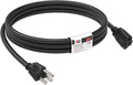 EP 10FT Black Outdoor Extension Cord, 16/3 SJTW Heavy Duty Waterproof, 3 Prong by ENERGYPRO