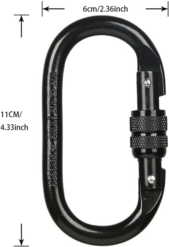 Heavy Duty Locking Climbing Carabiner Clip CE Rated 25 kN 5600 LB Rugged - Image 4