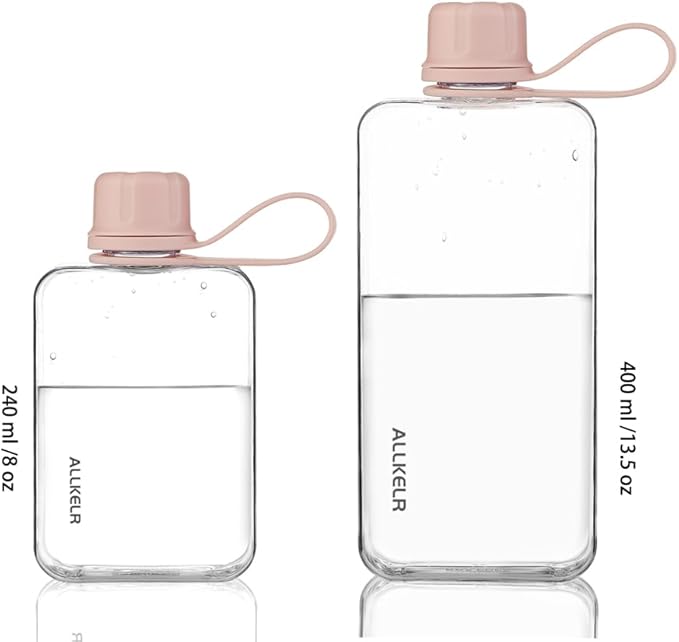 Portable Flat Water Bottle, BPA Free Reusable Tritan Plastic Travel Water - Image 4