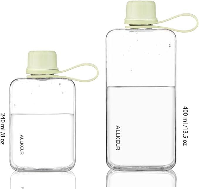 Portable Flat Water Bottle, BPA Free Reusable Tritan Plastic Travel Water - Image 4