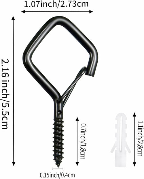 60 Pcs Black Eye Hooks Screw Heavy Duty, Ceiling Hooks - Image 2