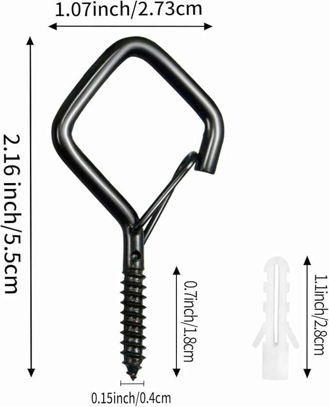 30 Pcs Black Eye Hooks Screw Heavy Duty, Ceiling Hooks - Image 2