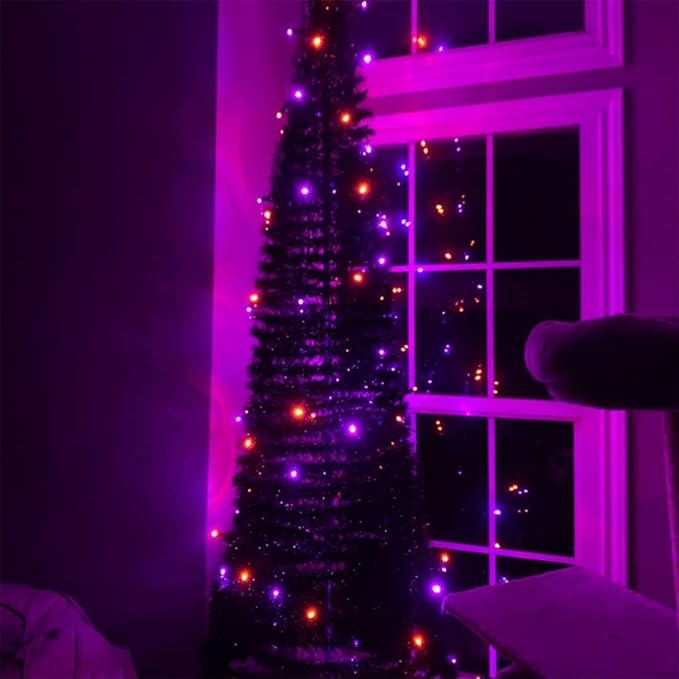 TW SHINE Purple and Orange Halloween Lights, 20FT 100 Count Incandescent Mini - Image 8