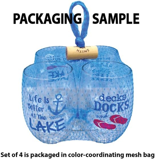 Set of 4 Shatterproof Designer 16 oz Plastic Wine Glasses MADE in the USA - Image 2