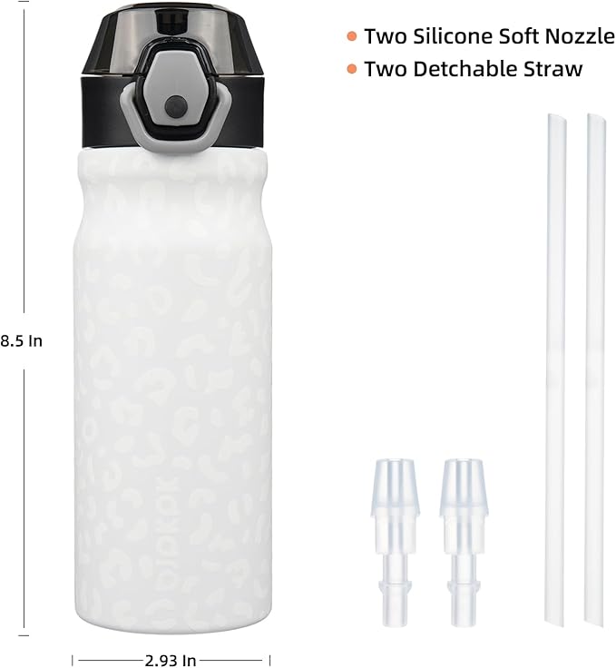 BJPKPK Water Bottle with Straw 18oz Insulated Water Bottles Reusable Stainless - Image 4