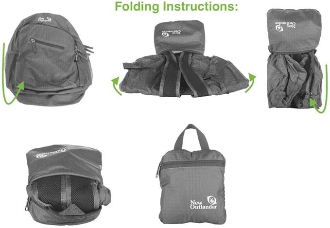 Outlander Packable Handy Lightweight Travel Hiking Backpack Daypack-Dark Blue-L - Image 5