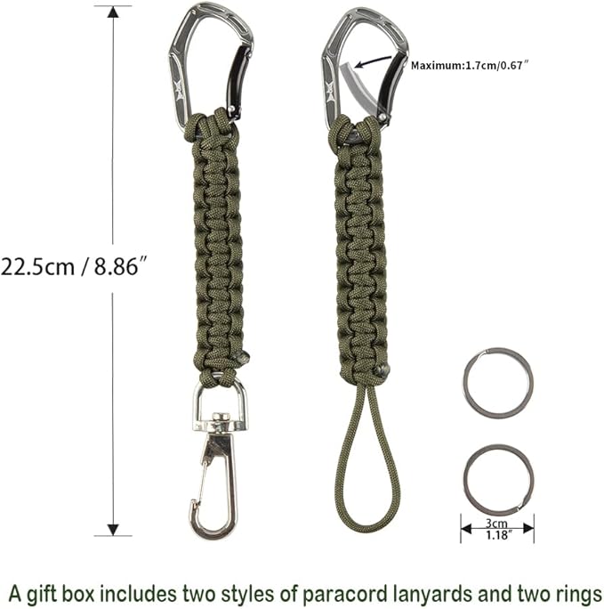 HERCULES Paracord Keychain Set – 2 Pack Lanyard Rope - Image 2