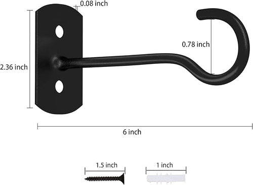 6in Hanging Plant Hooks 4Pack Ceiling Hooks - Image 2
