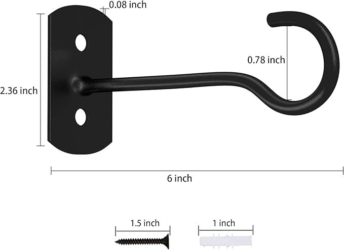 6in Hanging Plant Hooks 2Pack Ceiling Hooks - Image 2