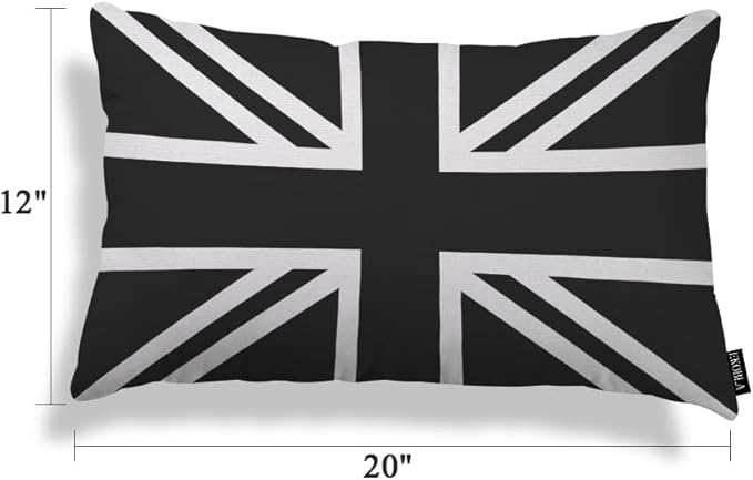 EKOBLA UK Flag Pillow Cases Union Jack Black White United Kingdom National - Image 5