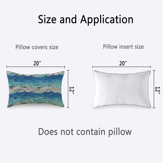 TKS MITLAN Abstract Wave Pillow Covers 12 x 20 Inch Ocean Sea Water Gradient - Image 4