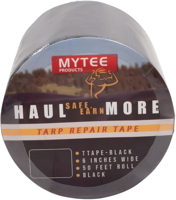 Mytee Products 8.8 oz Waterproof Black Vinyl Tarp Repair Tape 6 Inch x 50 FT - Image 6