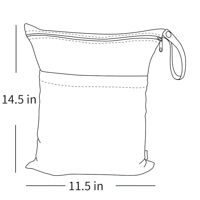 ALVABABY 2pcs Cloth Diaper Wet Dry Bags Waterproof Reusable - Image 4