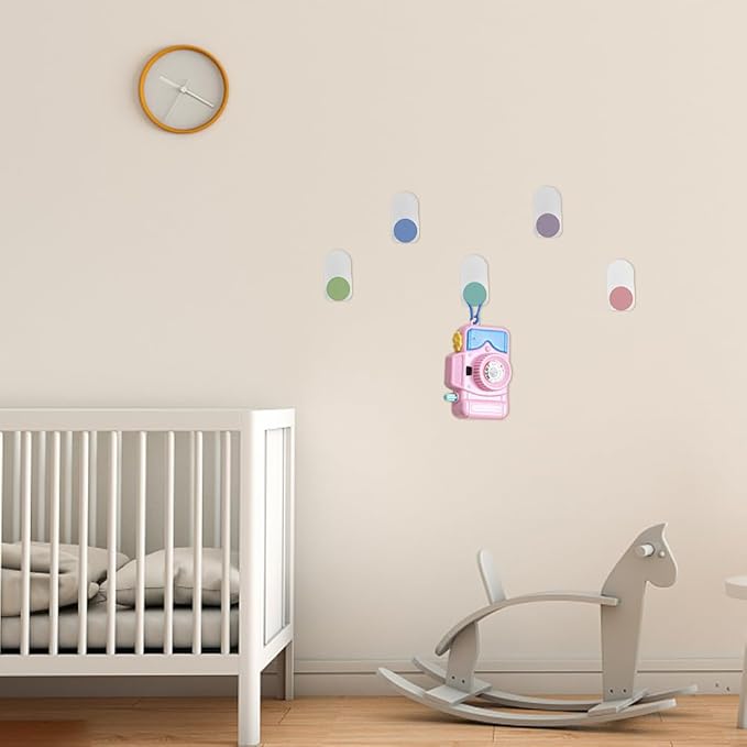 5 Pcs Self-Adhesive Wall Coat Hooks, Cute Wooden Sticky Clothes Hook Colorful - Image 8