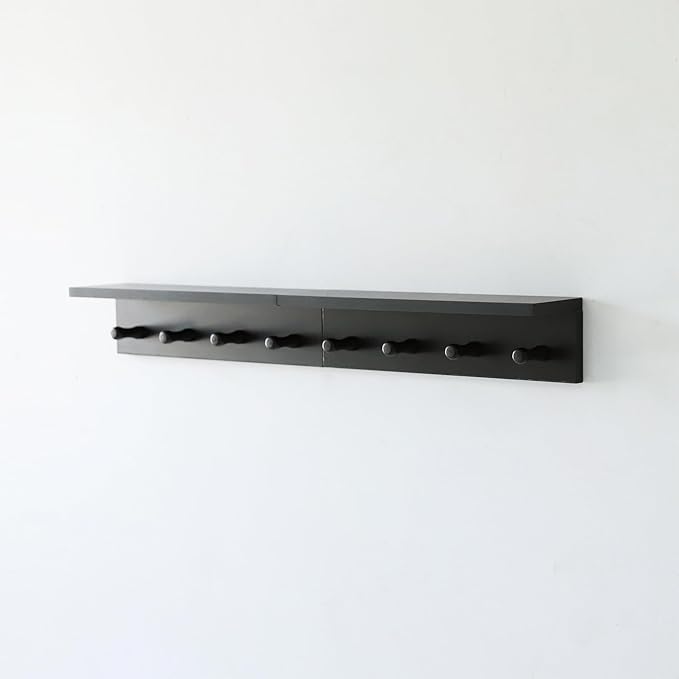 Entrance Coat Rack ，Coat Hooks, Wall-Mounted Wooden Hook Rack, Wall-Mounted - Image 9